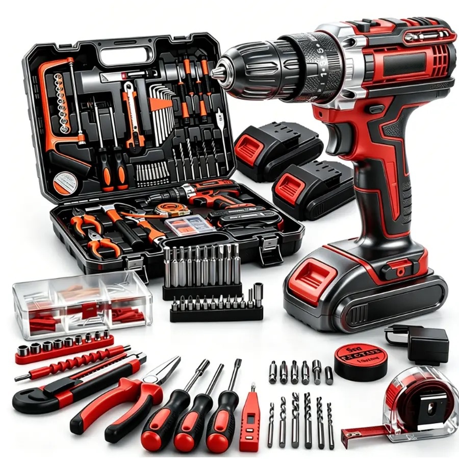 Power Tool Combo Kits with Cordless Drill, Household